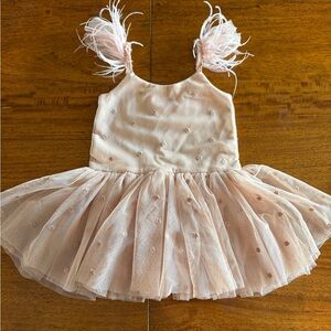 EUC Noralee Blush Tutu with Feather Straps